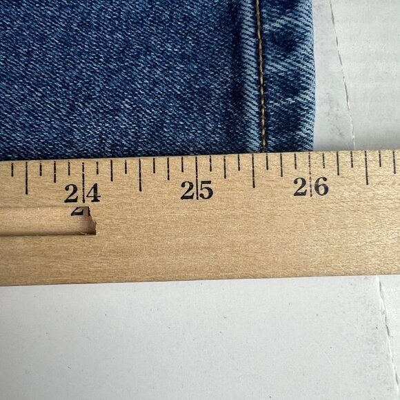 Re/Done Jean Women 25x26* 70s Stove Pipe High Rise Skinny Crop Blue Denim Tag 25 - Picture 13 of 16